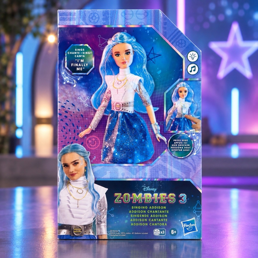 Disney Zombies 3 Singing Addison Fashion Doll Light-Up Music Hasbro F6006 NEW